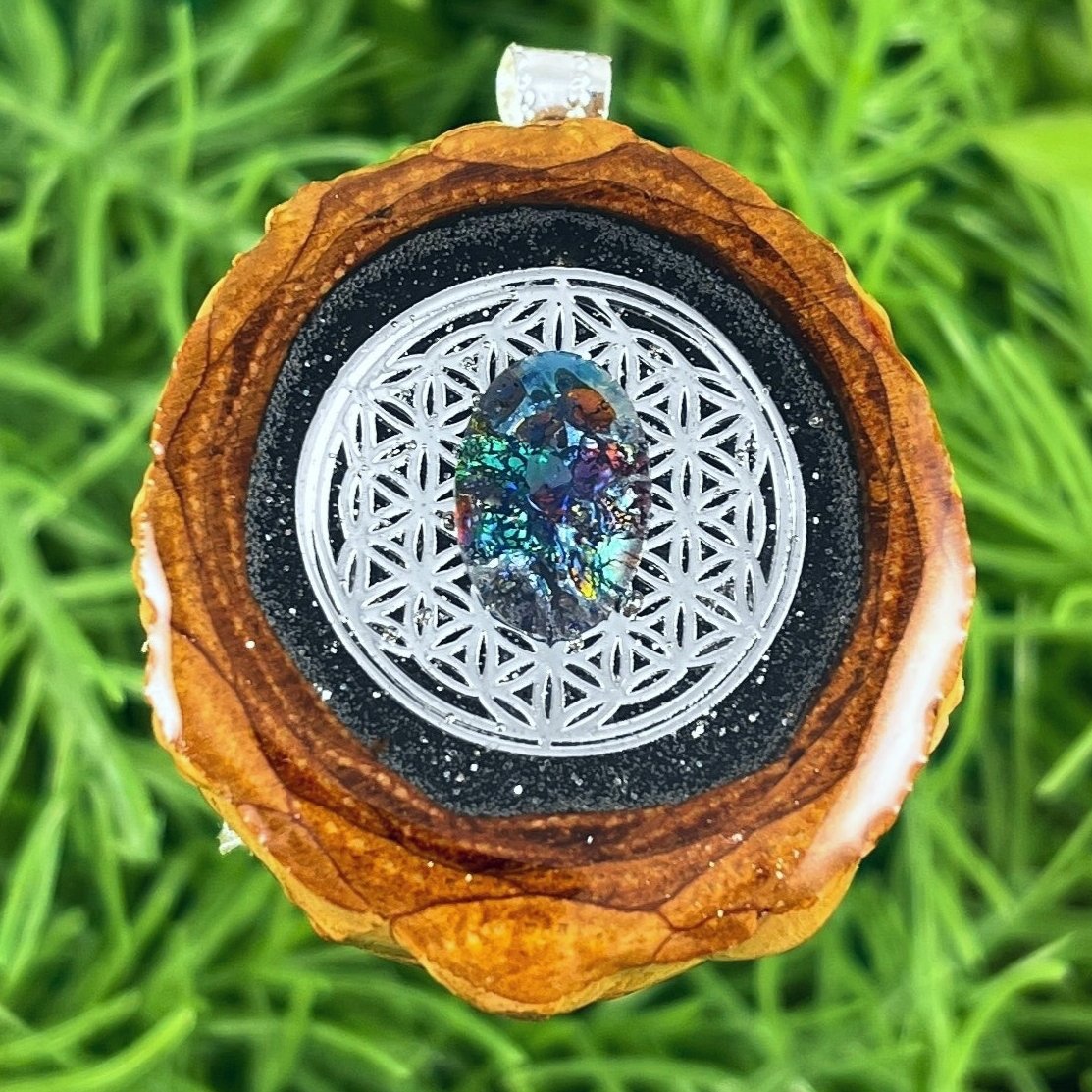 Night Sky with Dichroic Glass & Mandala