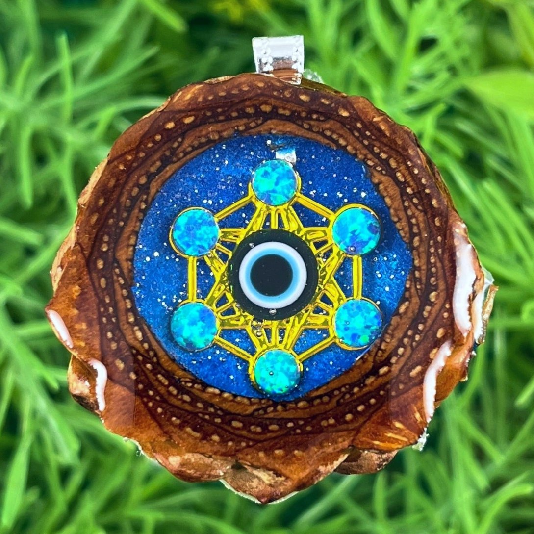 Galaxy with Opal & Eye with Metatron's Cube