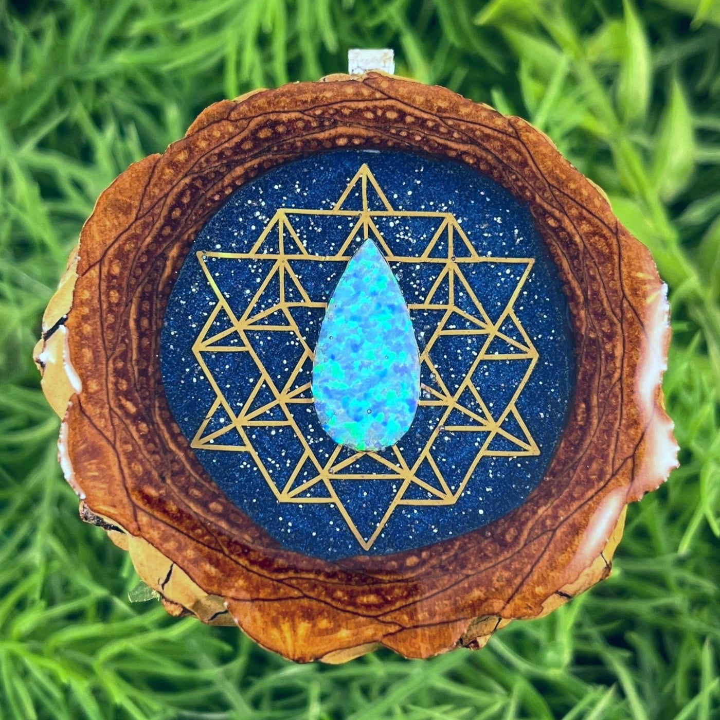 Galaxy with Opal & 64 Star Tetrahedron