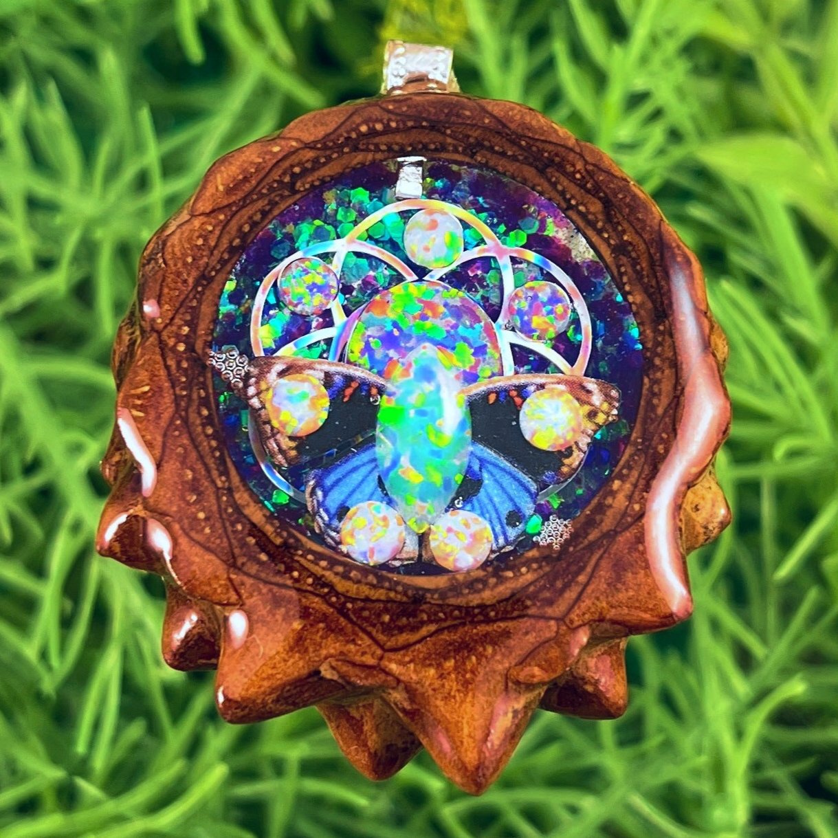 Supernova with Butterfly and Opal with Seed of Life