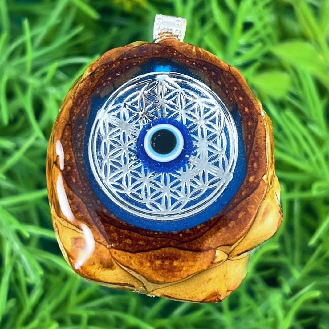 Galaxy with Eye & Flower of Life