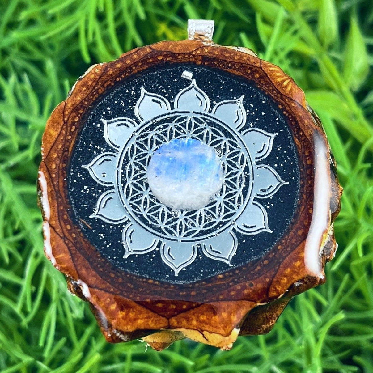 Night Sky with Moonstone & Mandala