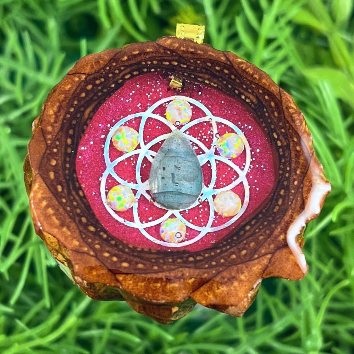 Supernova with Labradorite & Opal with Seed of Life