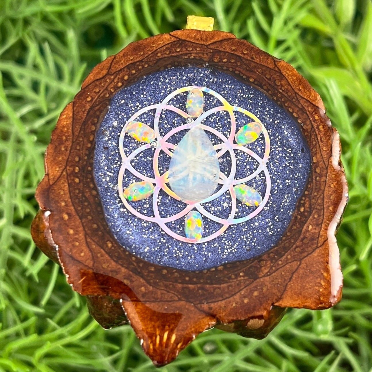 Supernova & Moonstone with Opal and Seed of Life