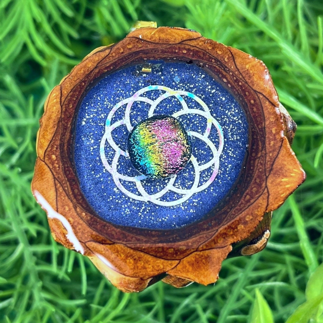 Supernova with Dichroic Glass & Mandala