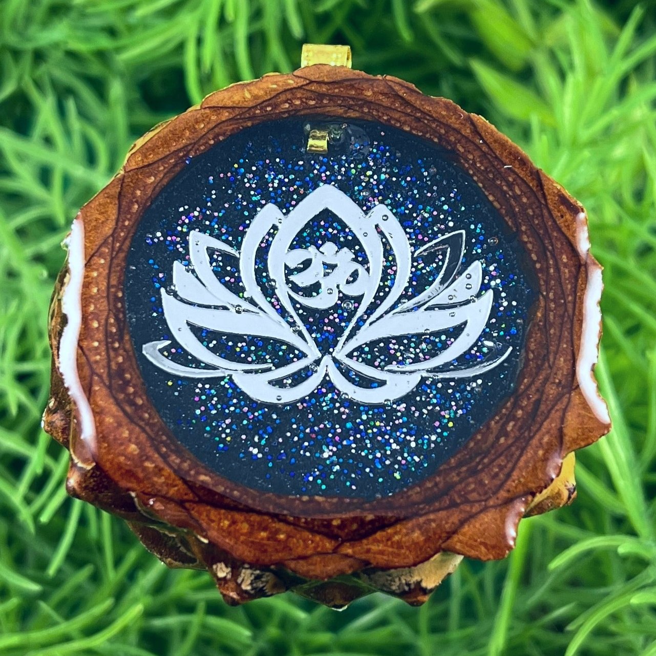 Galaxy with Lotus Flower