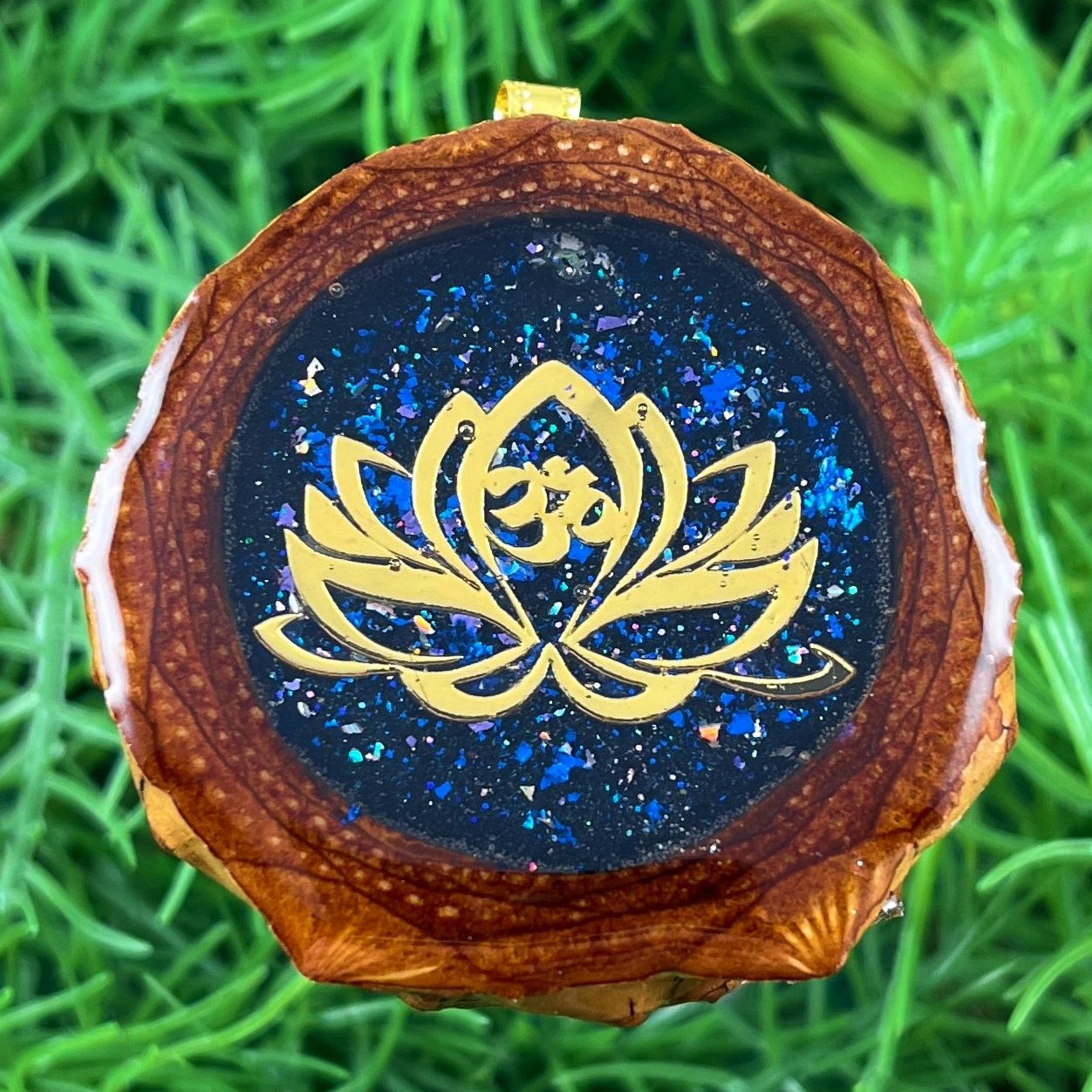 Galaxy with Lotus Flower