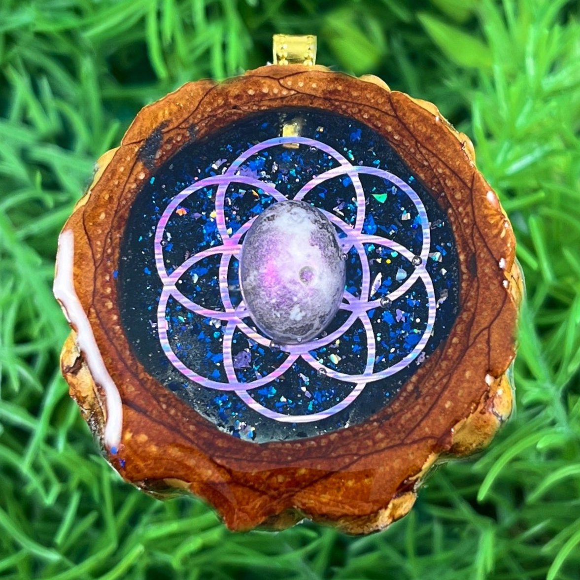 Galaxy with Dichroic Glass & Seed of Life