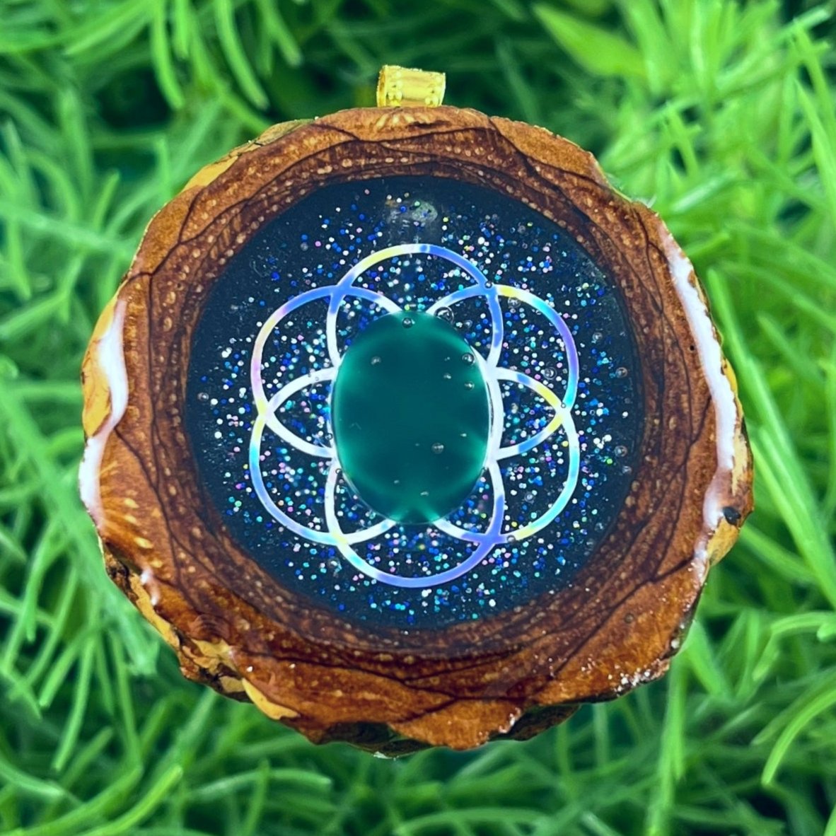 Galaxy with Jade & Seed of Life