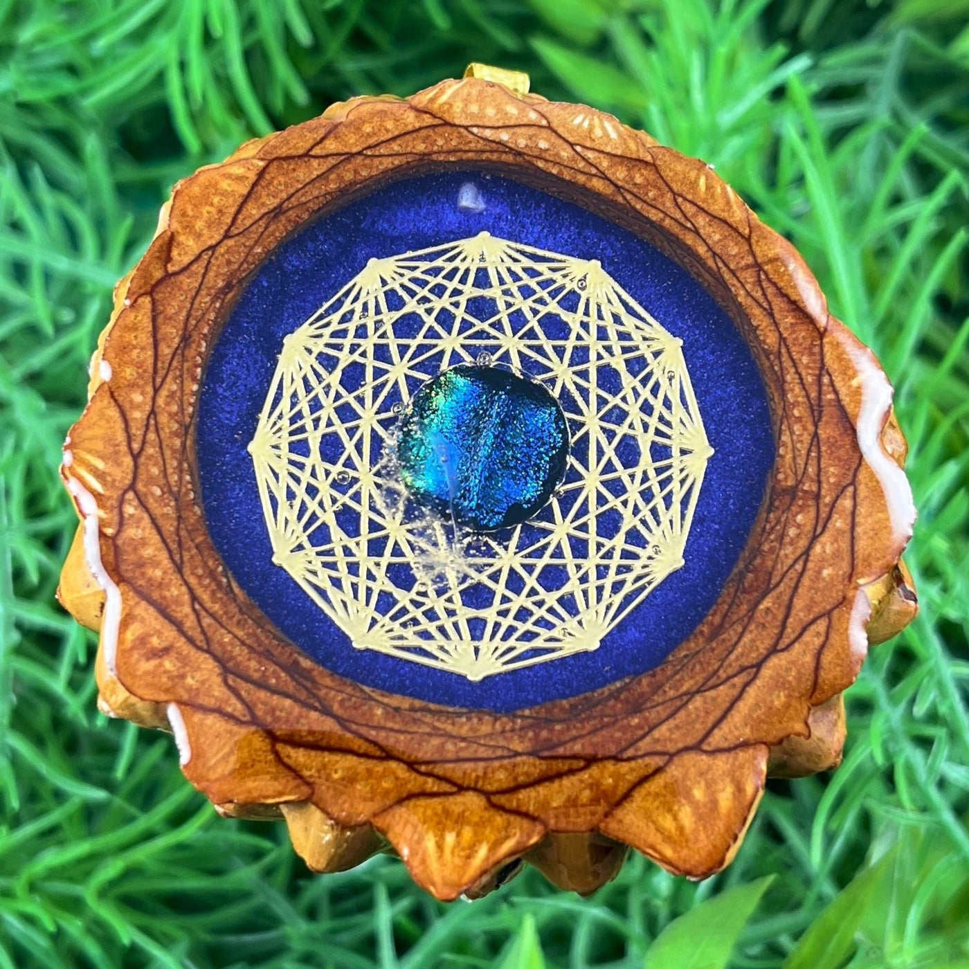Galaxy with Dichroic Glass & Mandala