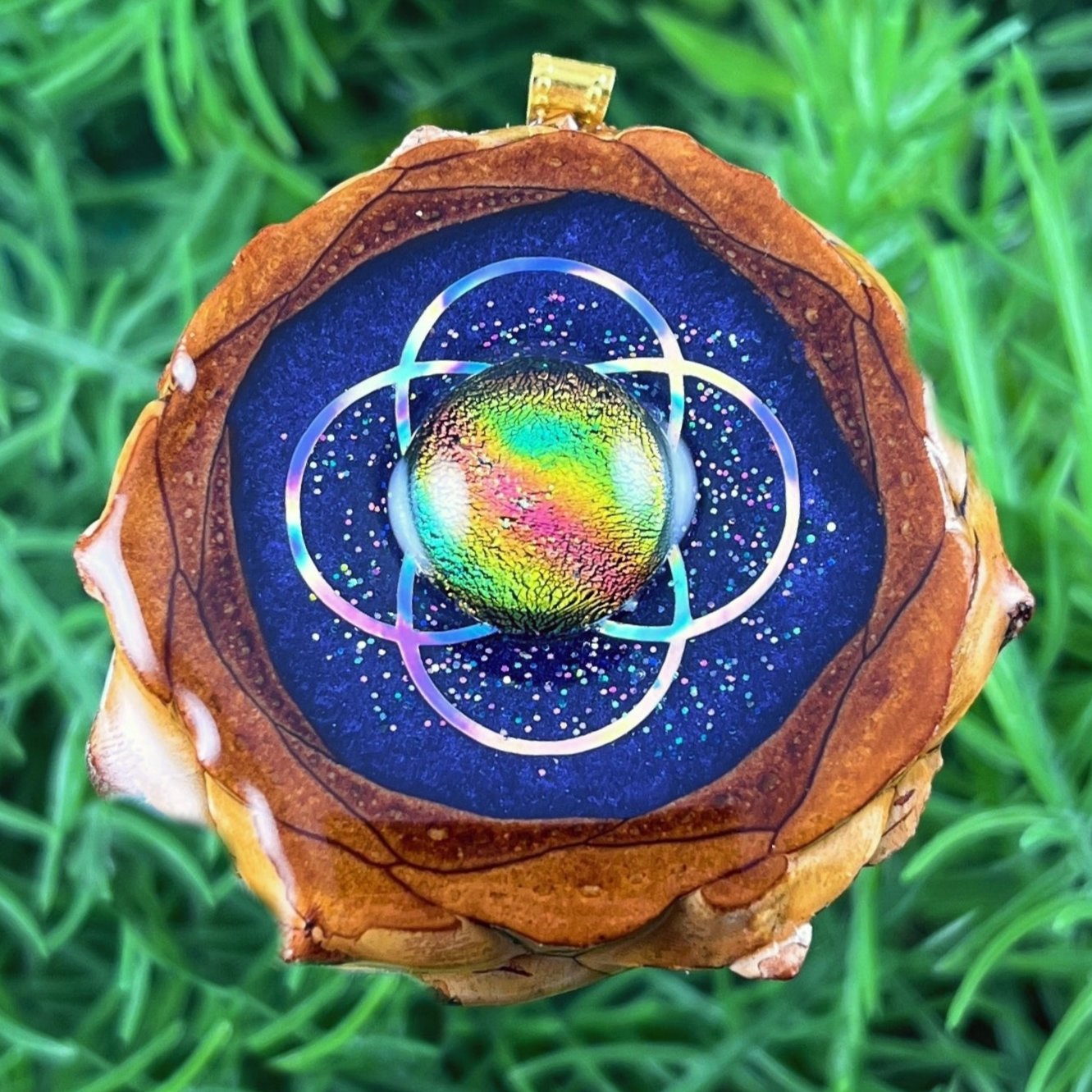 Supernova with Dichroic Glass & Simple Seed of Life