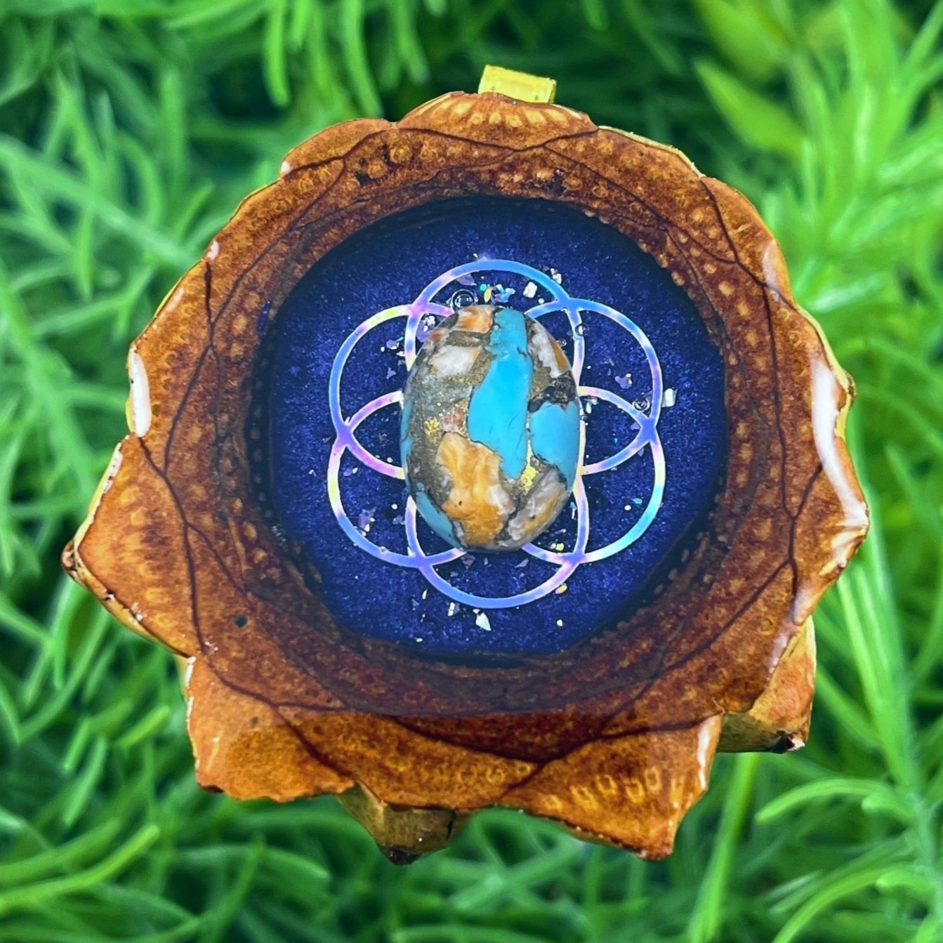 Supernova with Spiny Oyster Turquoise & Seed of Life