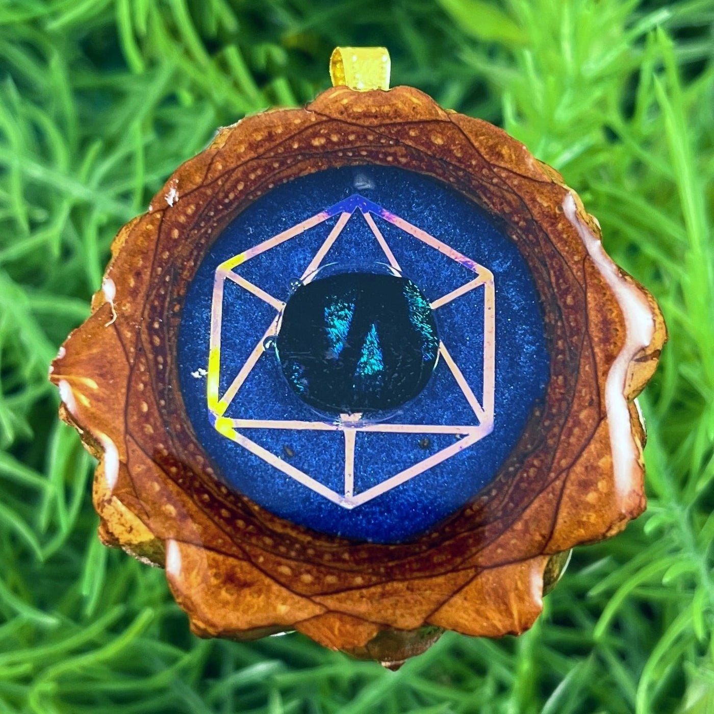 Galaxy with Dichroic Glass & Icosahedron