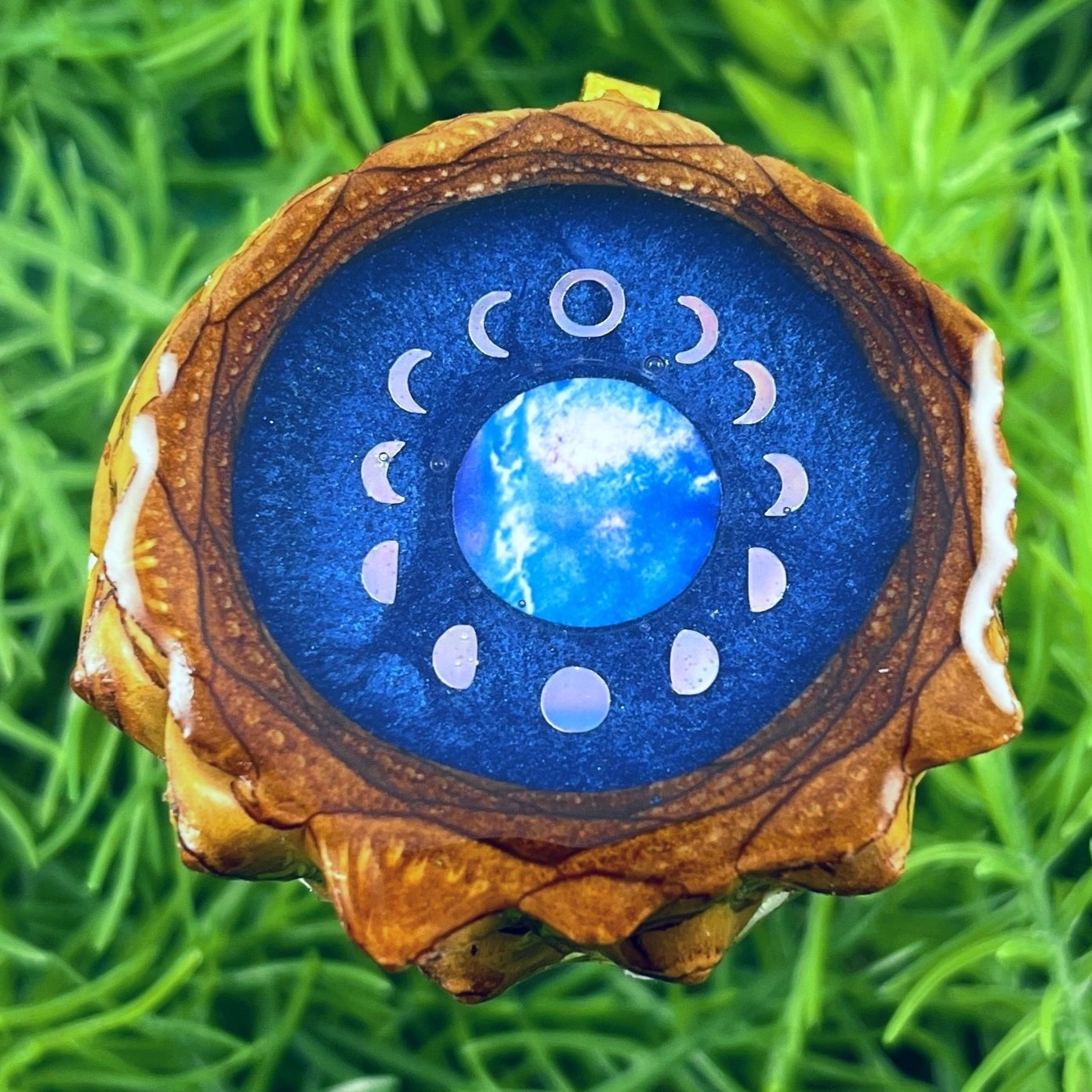 Galaxy with Dichroic Glass & Moon Phase