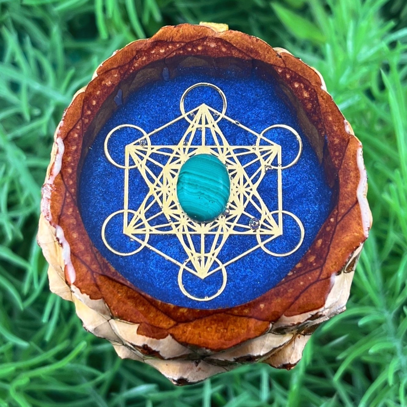 Galaxy with Malachite & Metatron's Cube