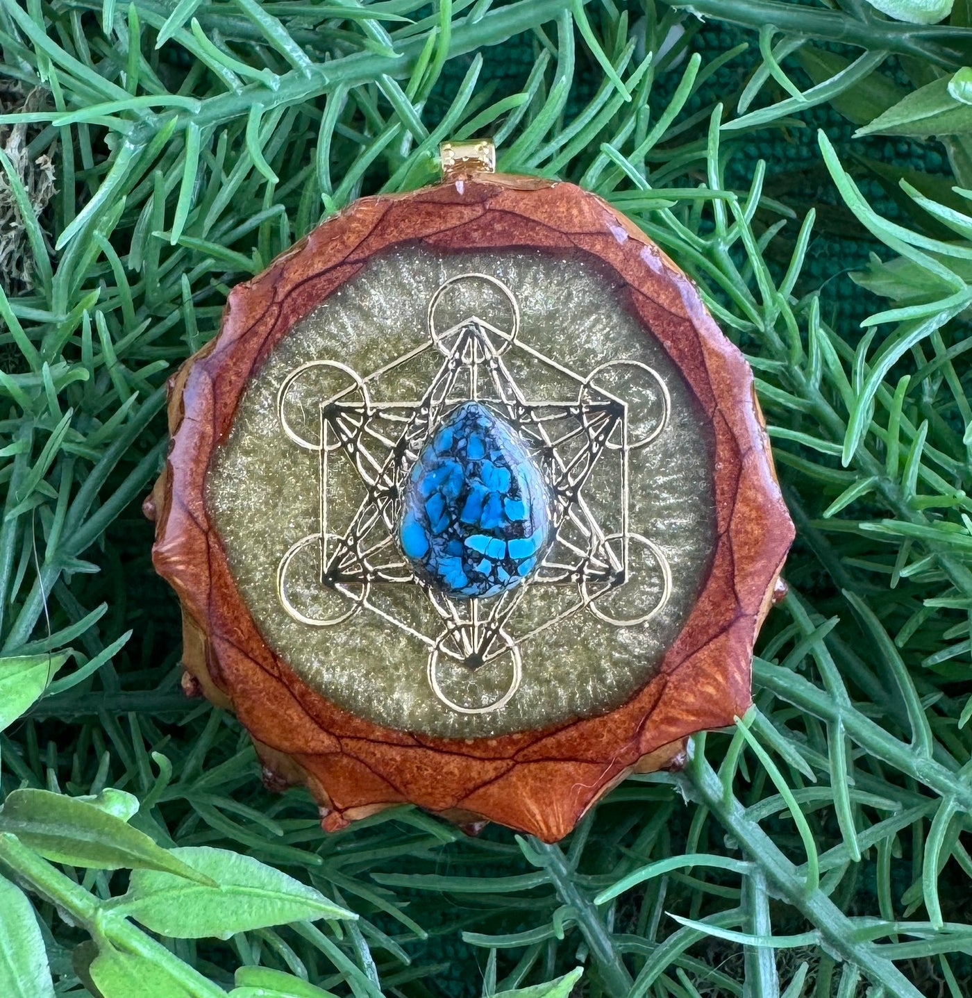Goldrush with Black Turquiose & Metatron's Cube