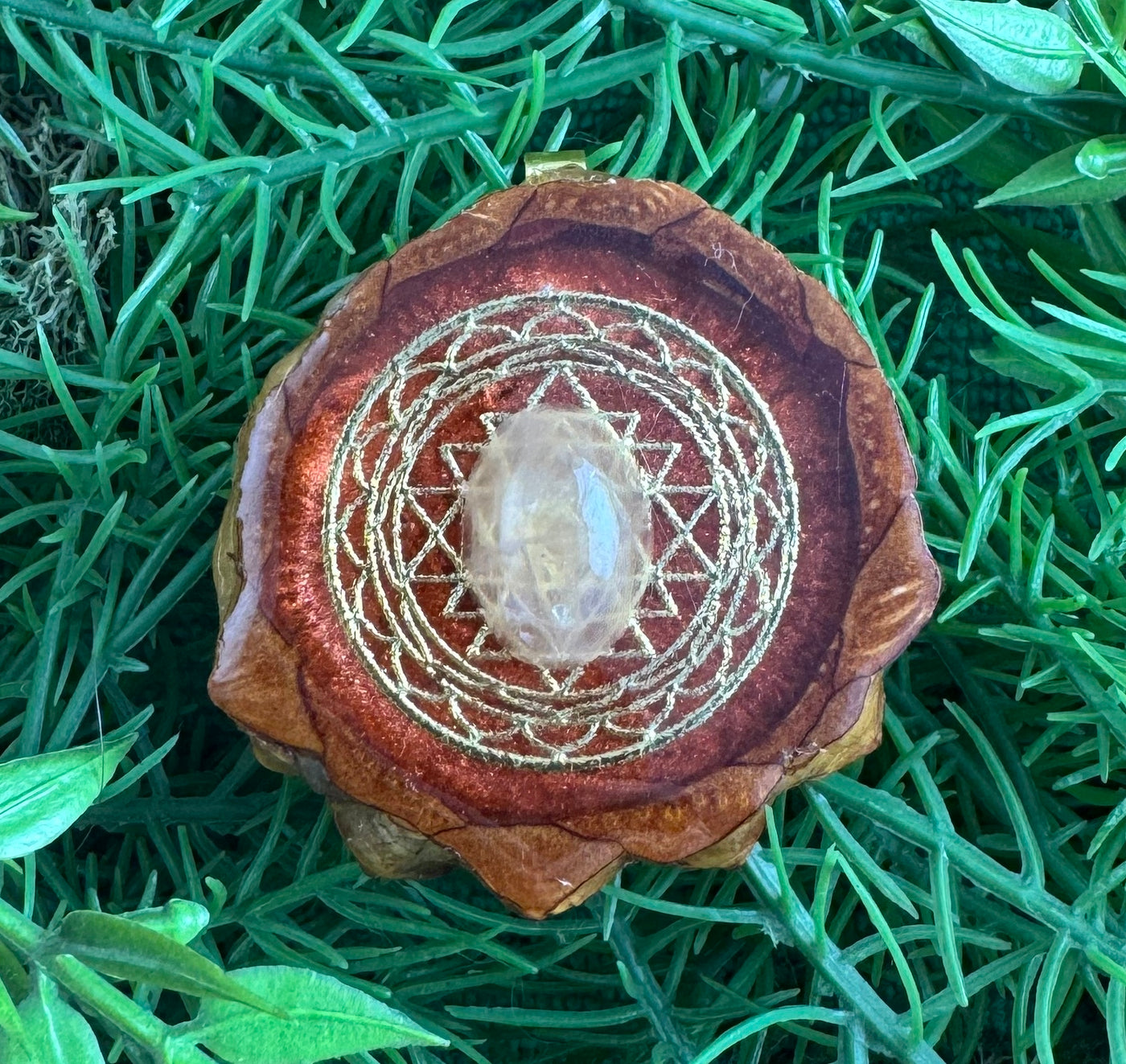 Tangerine with Rose Quartz & Mandala