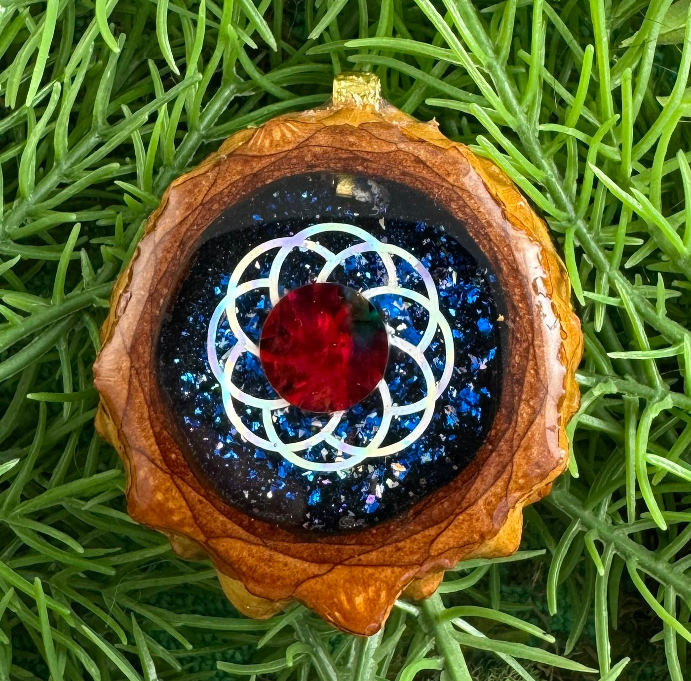 Night Sky with Dichroic Glass & Seed of Life