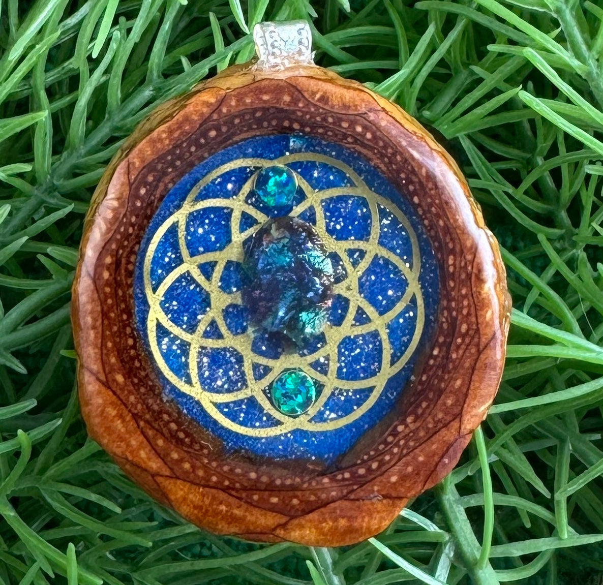Blue Sky with Dichroic Glass & Seed of Life