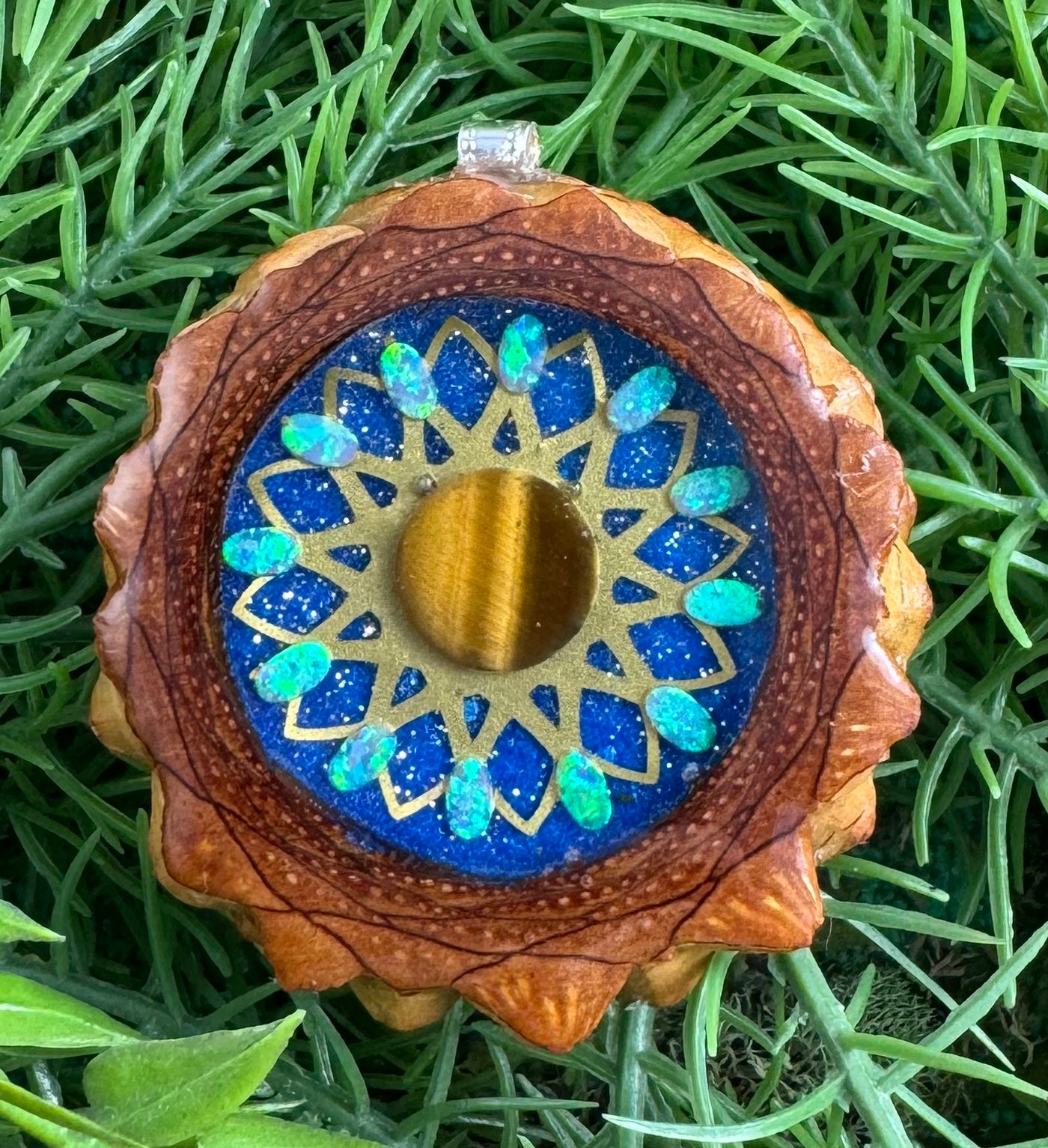 Blue Sky with Tiger's Eye & Crushed Opal's with Sunflower