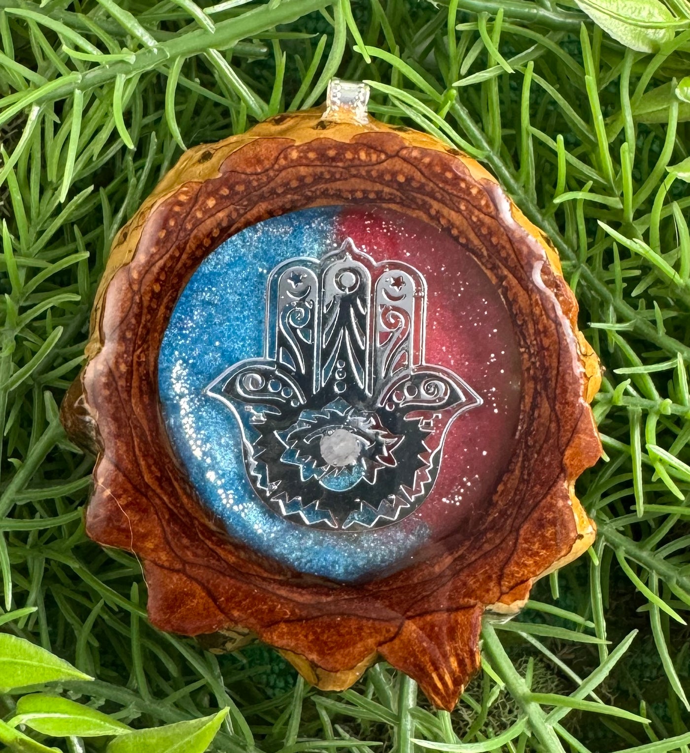 Blazar with Clear Opal & Hamsa