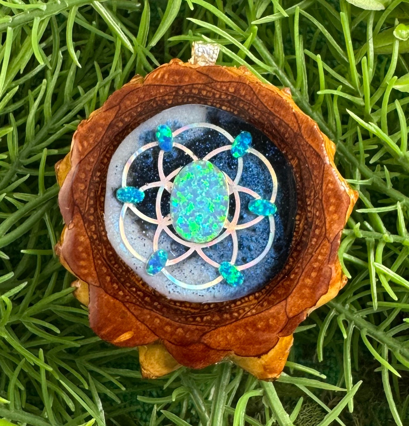 Magellanic Cloud with Crushed Opal's & Seed of Life