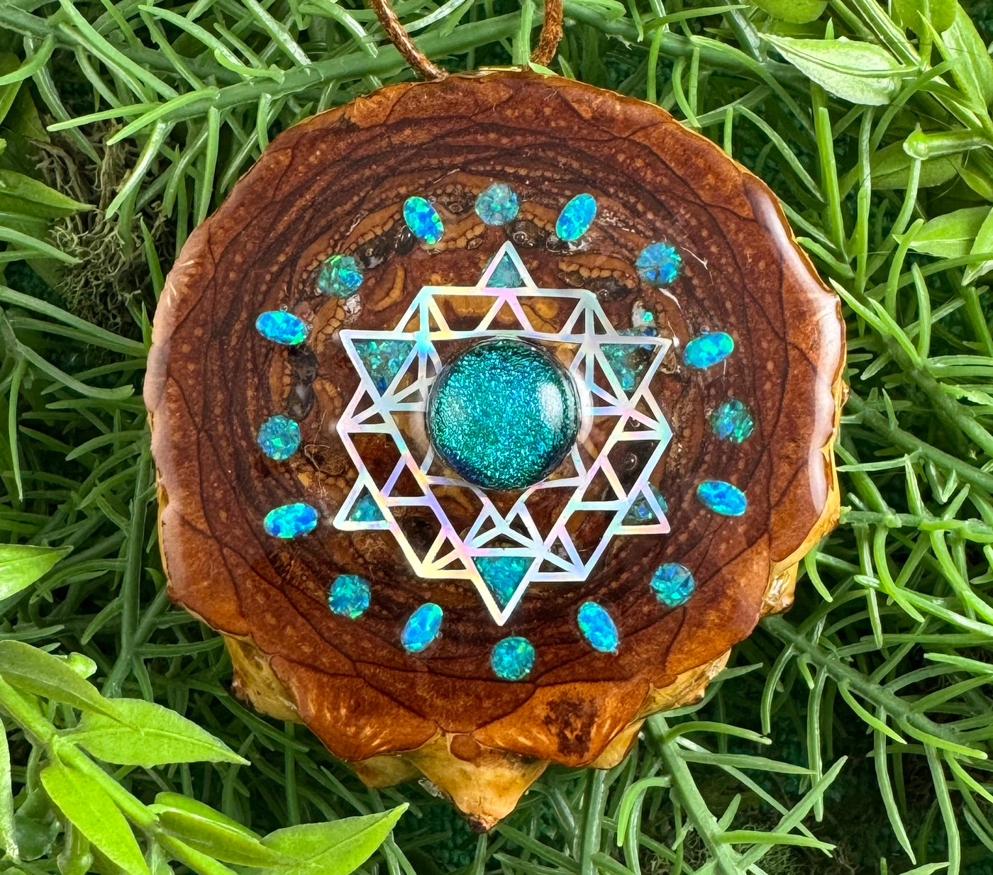 Crushed Opal's with Dichroic Glass & 64 Star Tetrahedron