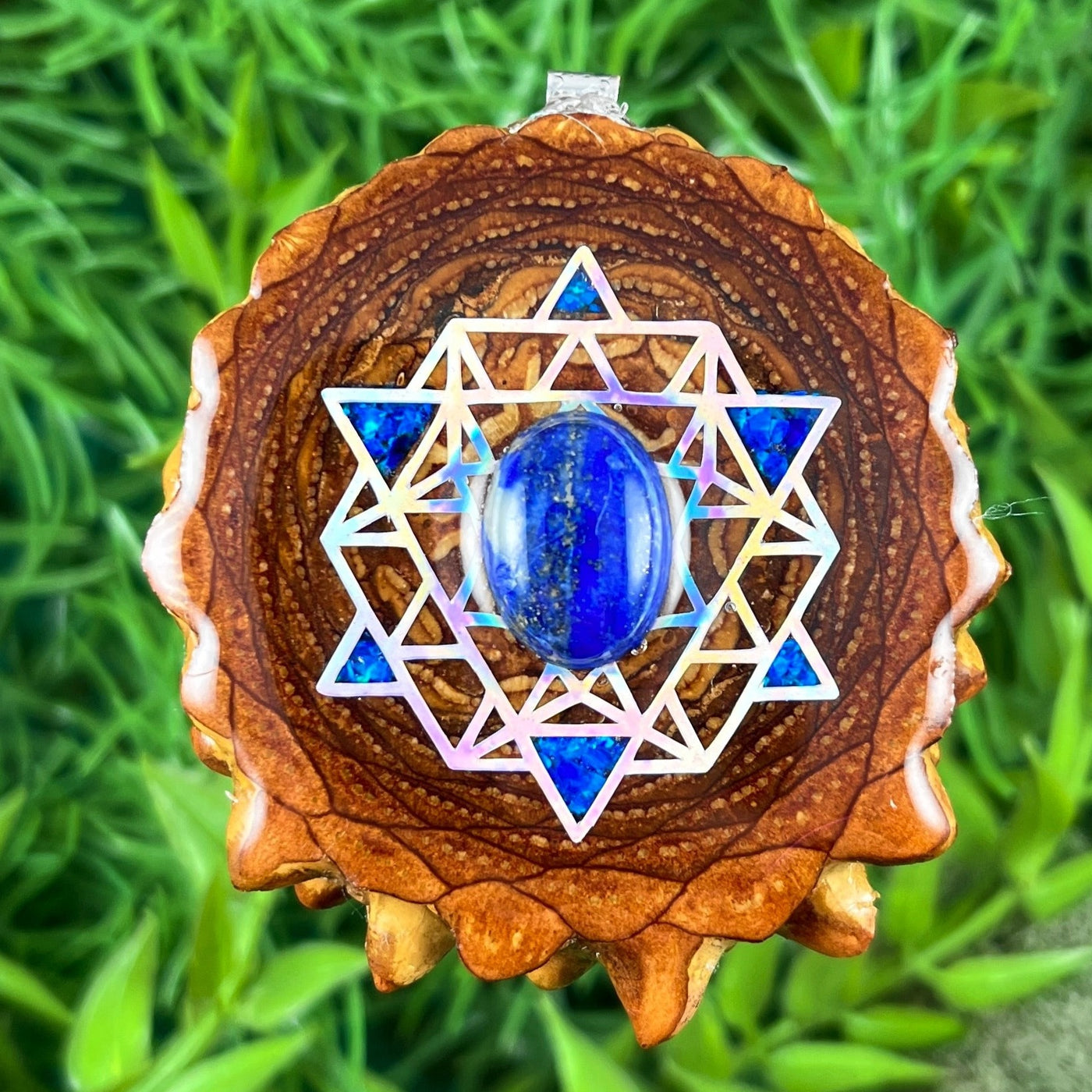 Lapis Lazuli with Crushed Opal & 64 Star Tetrahedron