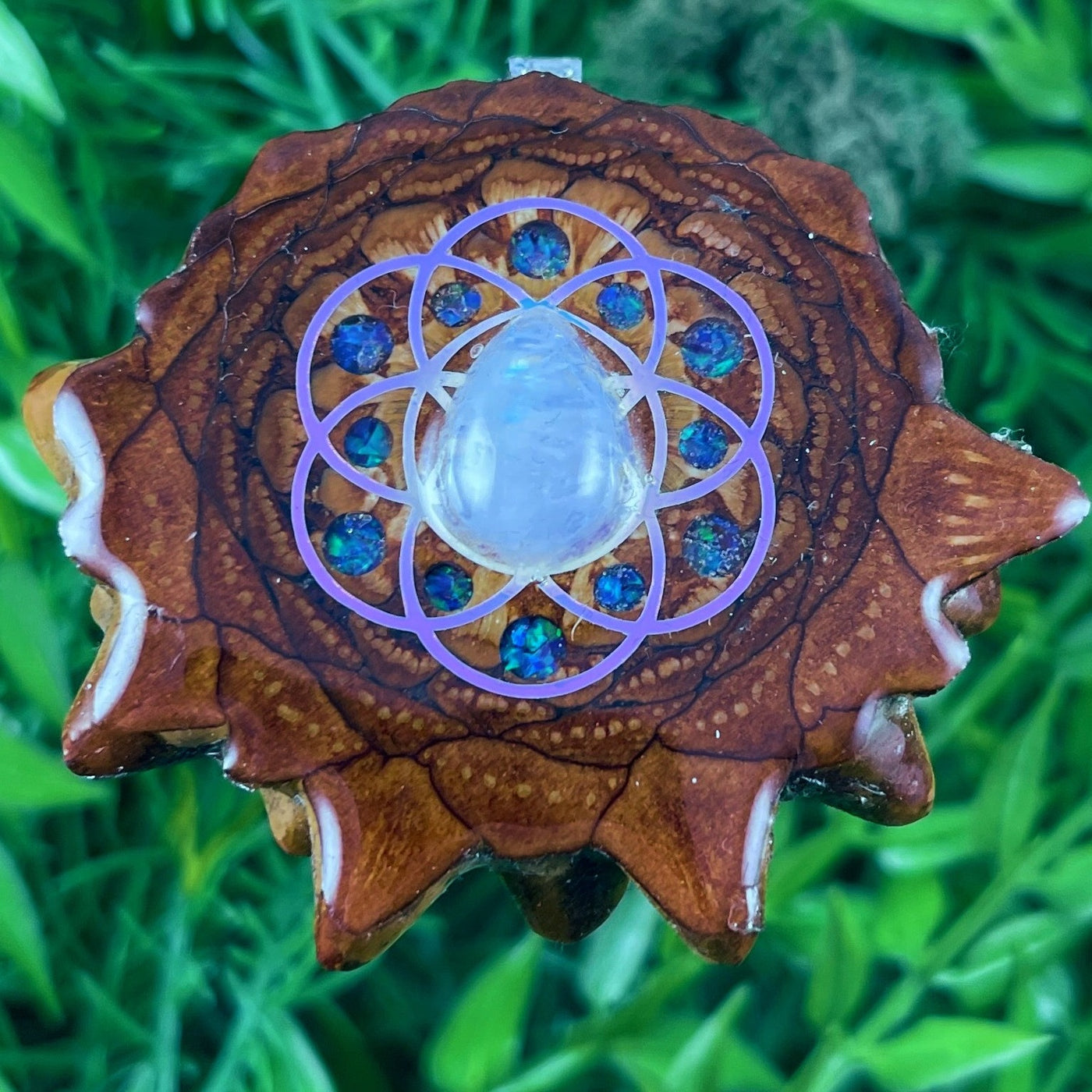 Moonstone & Opal with Crushed Opal & Seed of Life