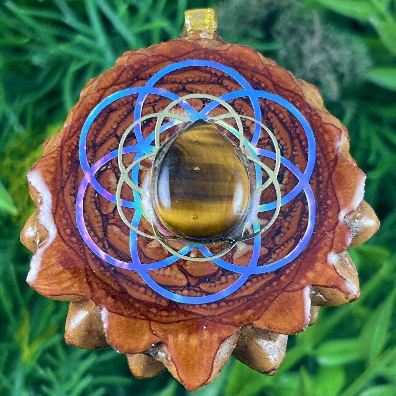 Tiger's Eye with Seed of Life