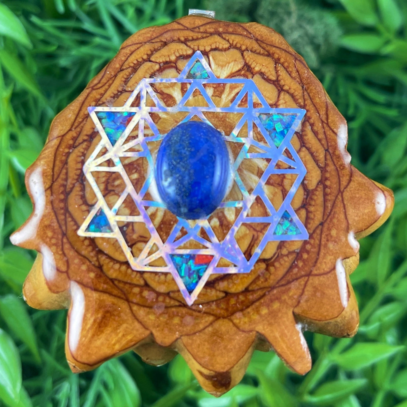 Lapis Lazuli with Crushed Opal with 64 Star Tetrahedron