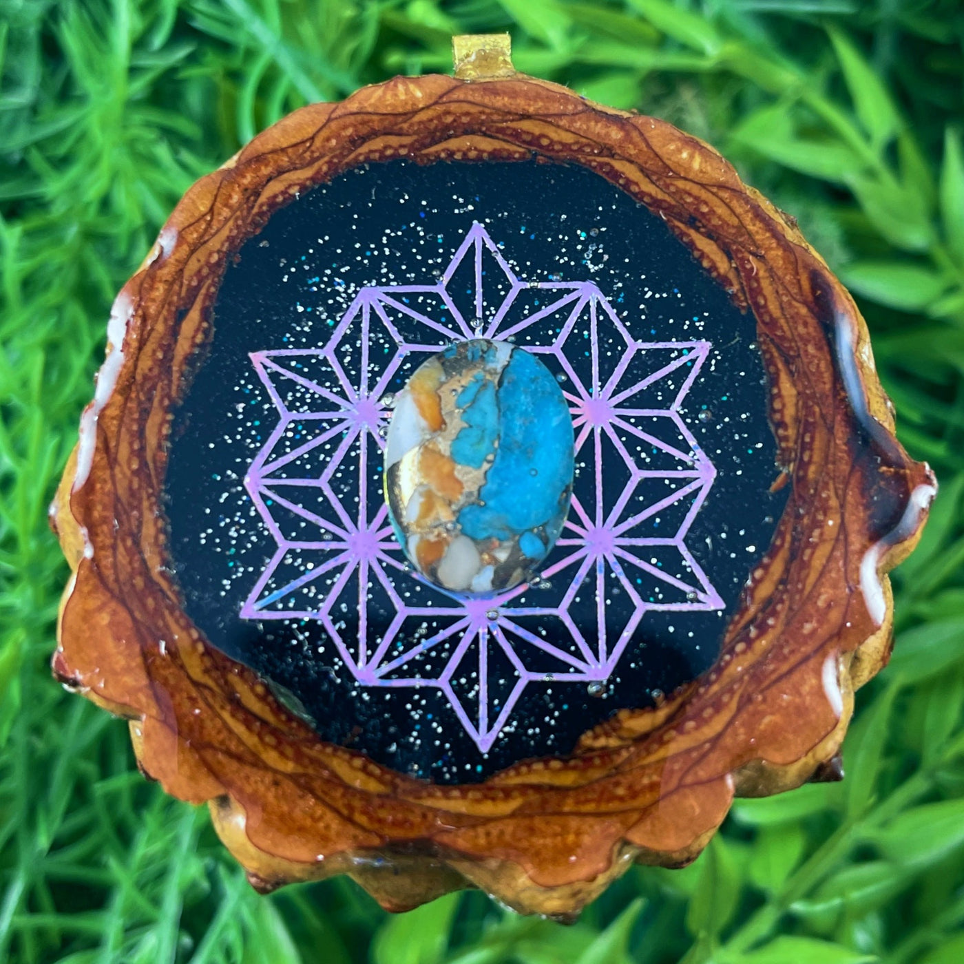 Night Sky with Spiny Oyster Turquoise & Asanoha