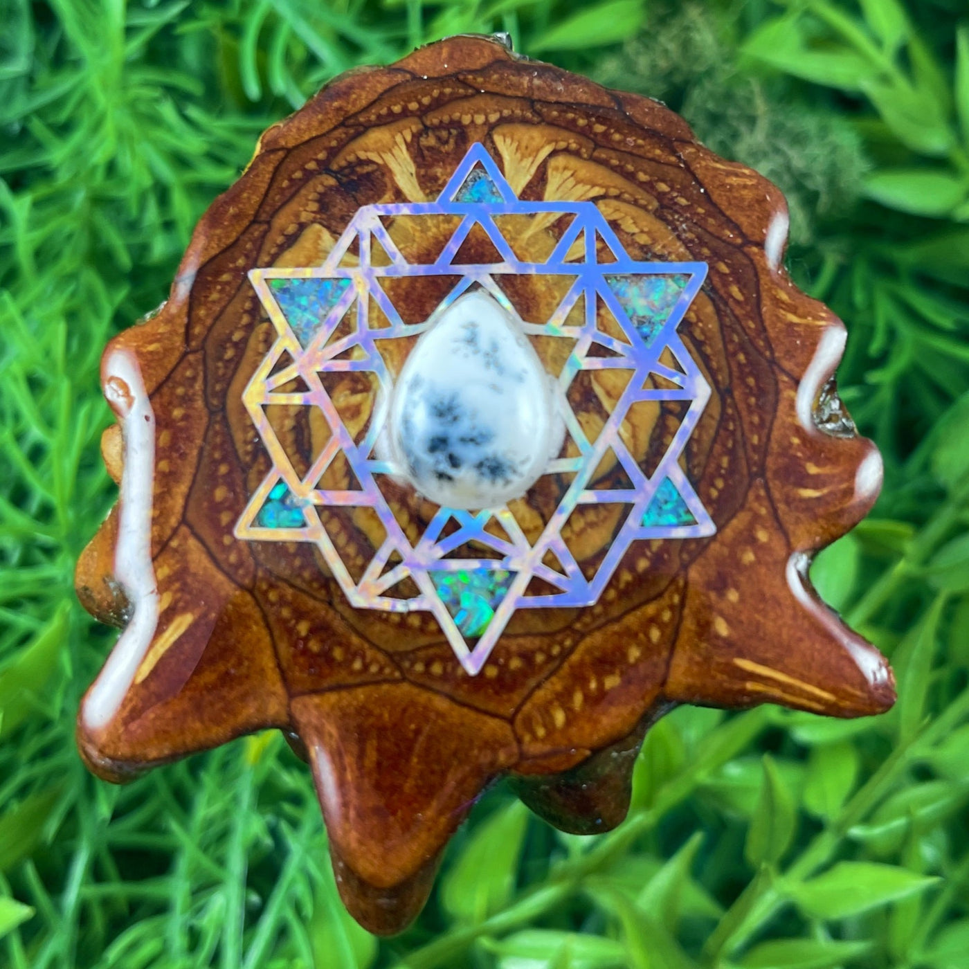 Dendrite & Crushed Opal with 64 Star Tetrahedron