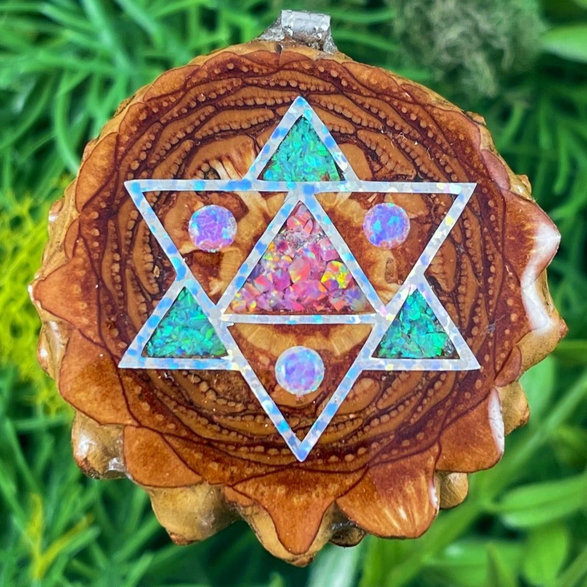 Crushed Opal and Opal with Merkaba