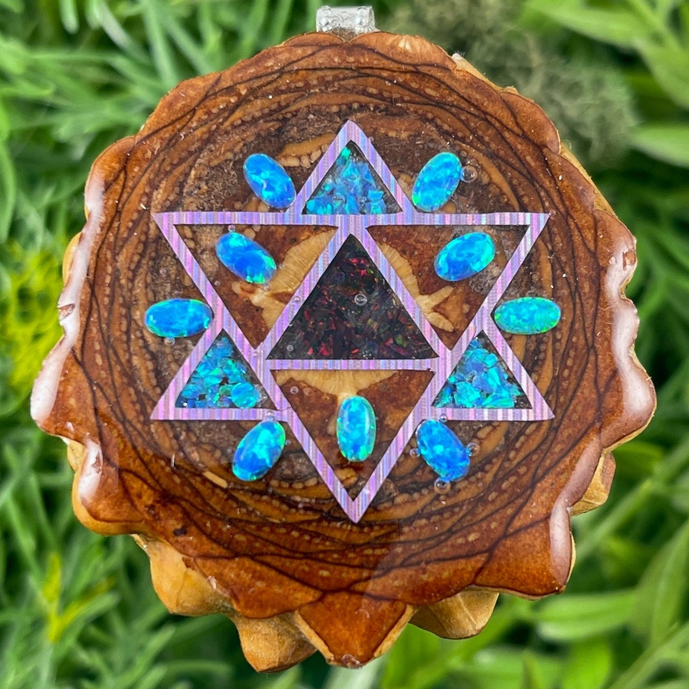 Crushed Opal and Opal with Merkaba