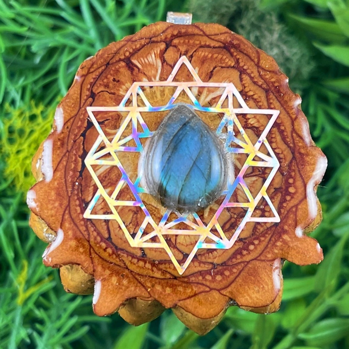 Labradorite with 64 Star Tetrahedron