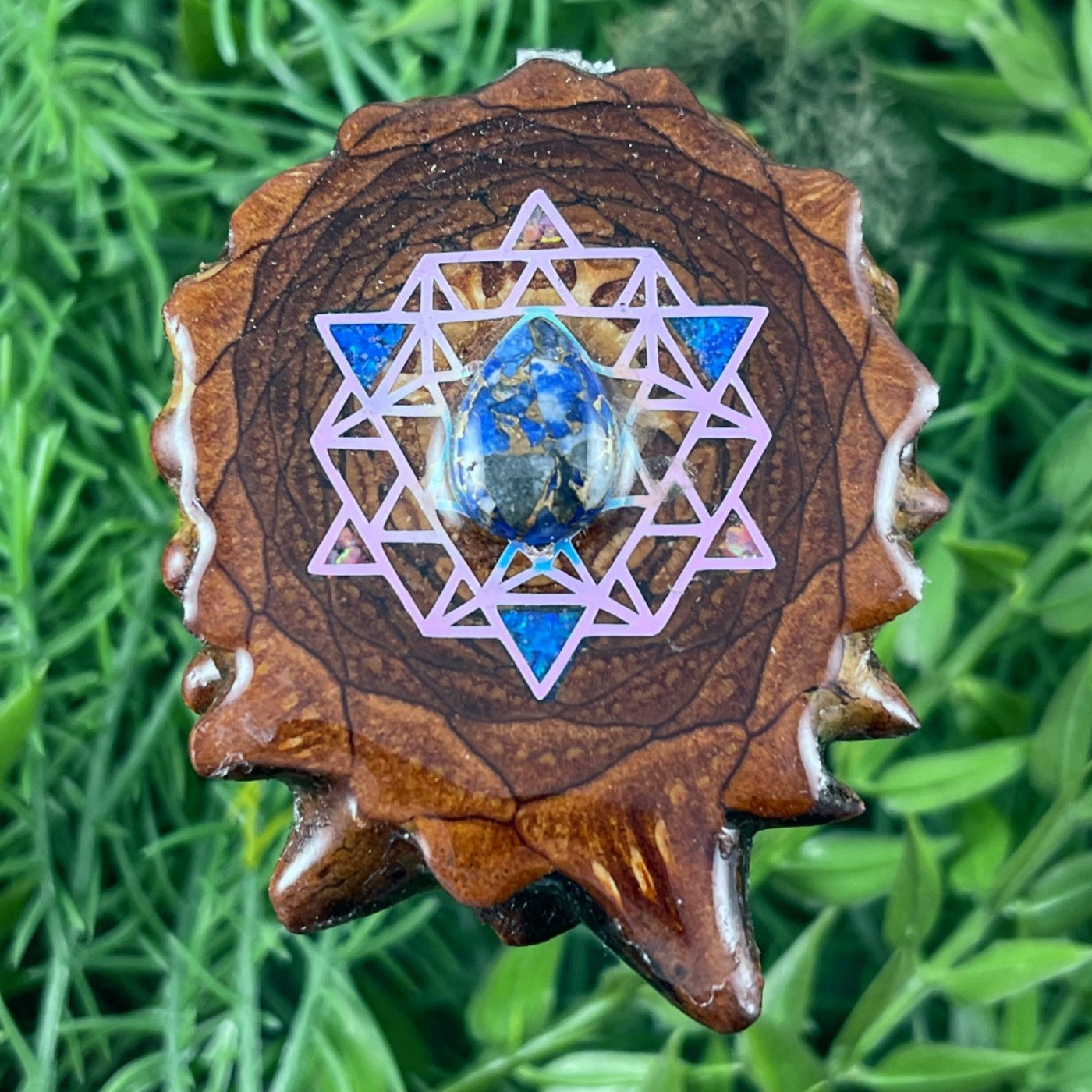 Lapis Lazuli with Crushed Opal & 64 Star Tetrahedron