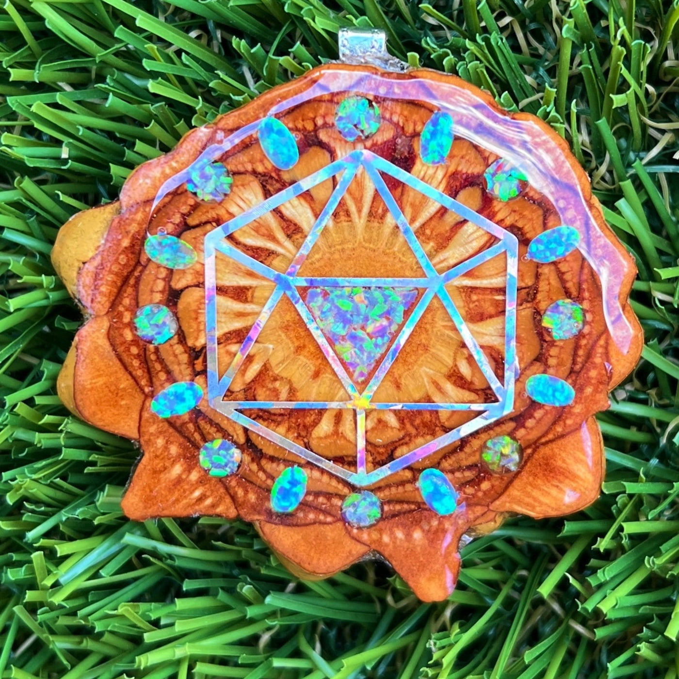 Opal with Crushed Opal & Icosahedron