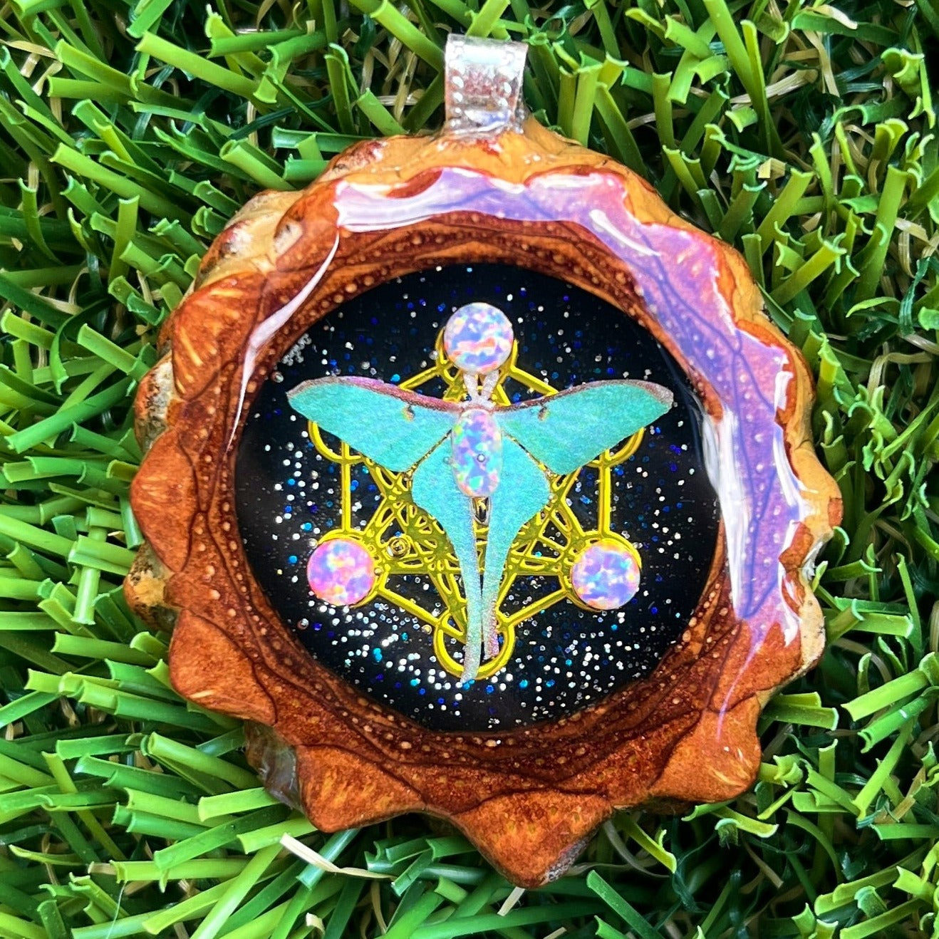 Night Sky with Opal & Butterfly with Metatron's Cube