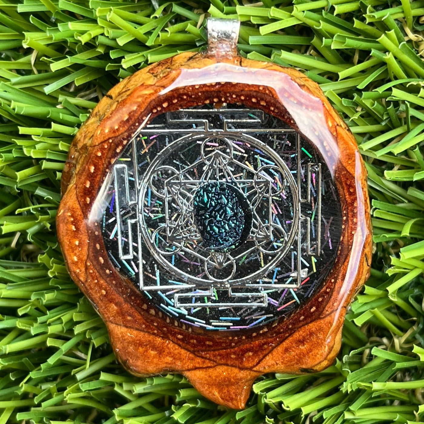 Night Sky with Dichroic Glass & Mandala