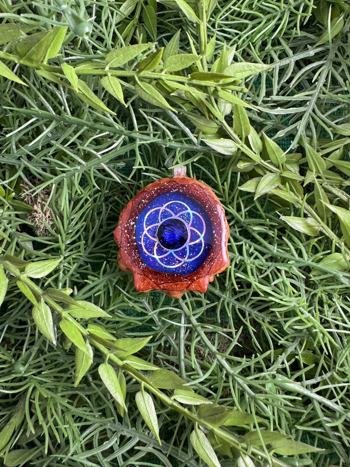 Supernova Dichroic Glass with Seed of Life