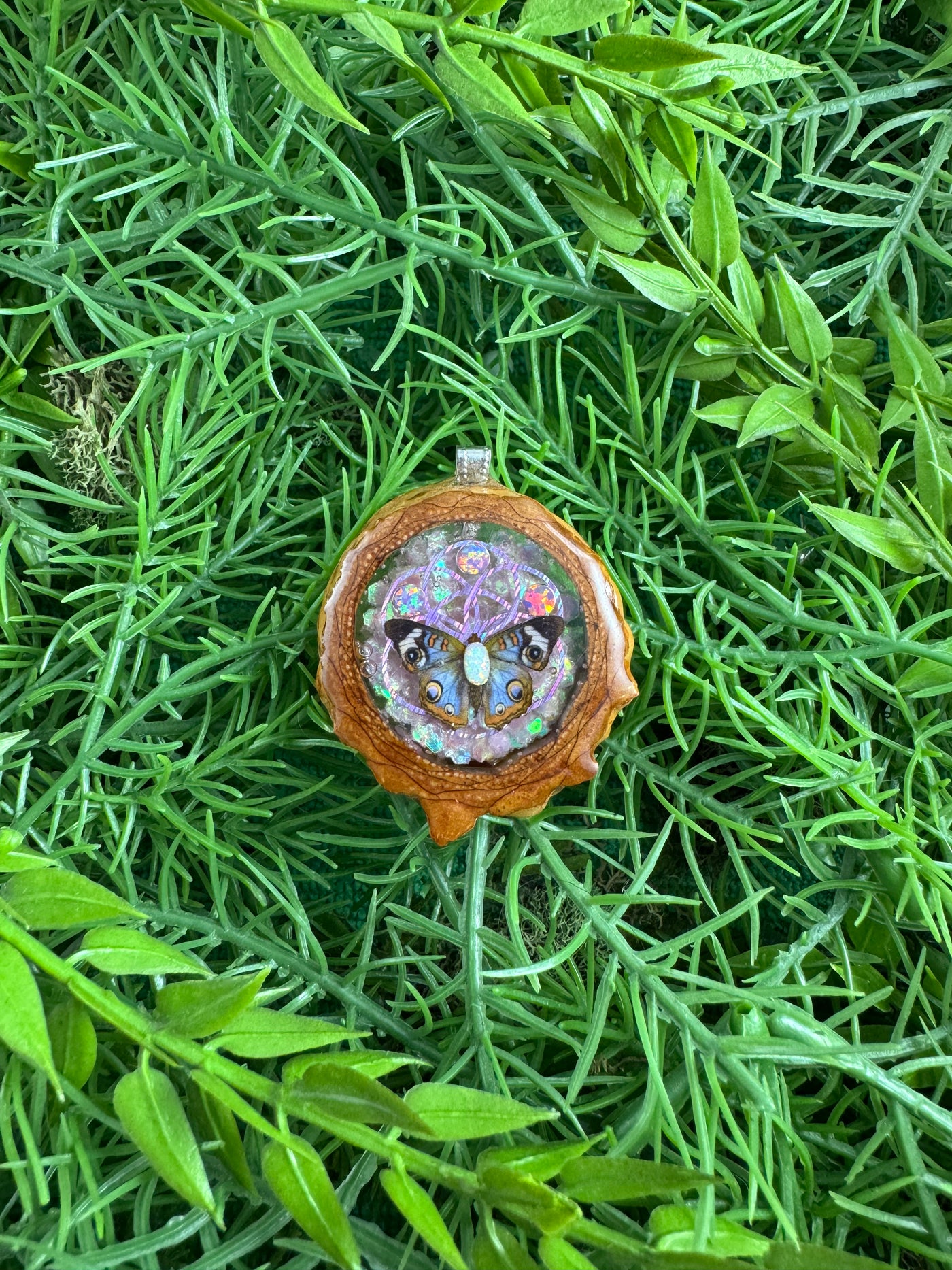Crushed Opal's with Seed of Life & Butterfly