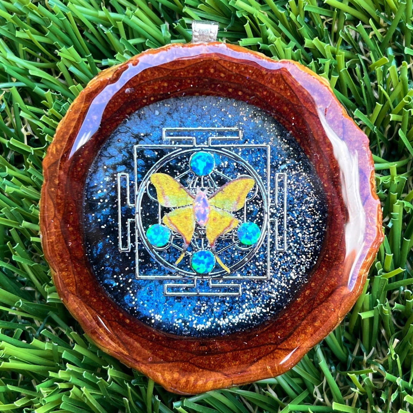 Galaxy with Opal & Butterfly with Mandala