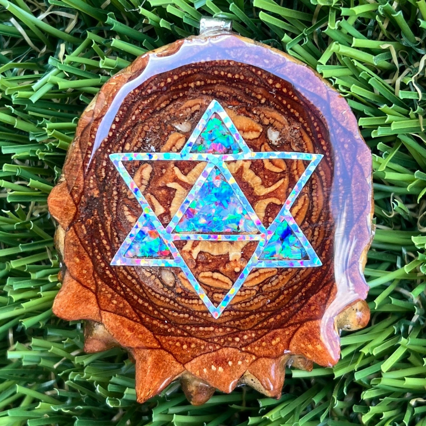 Crushed Opal with Merkaba