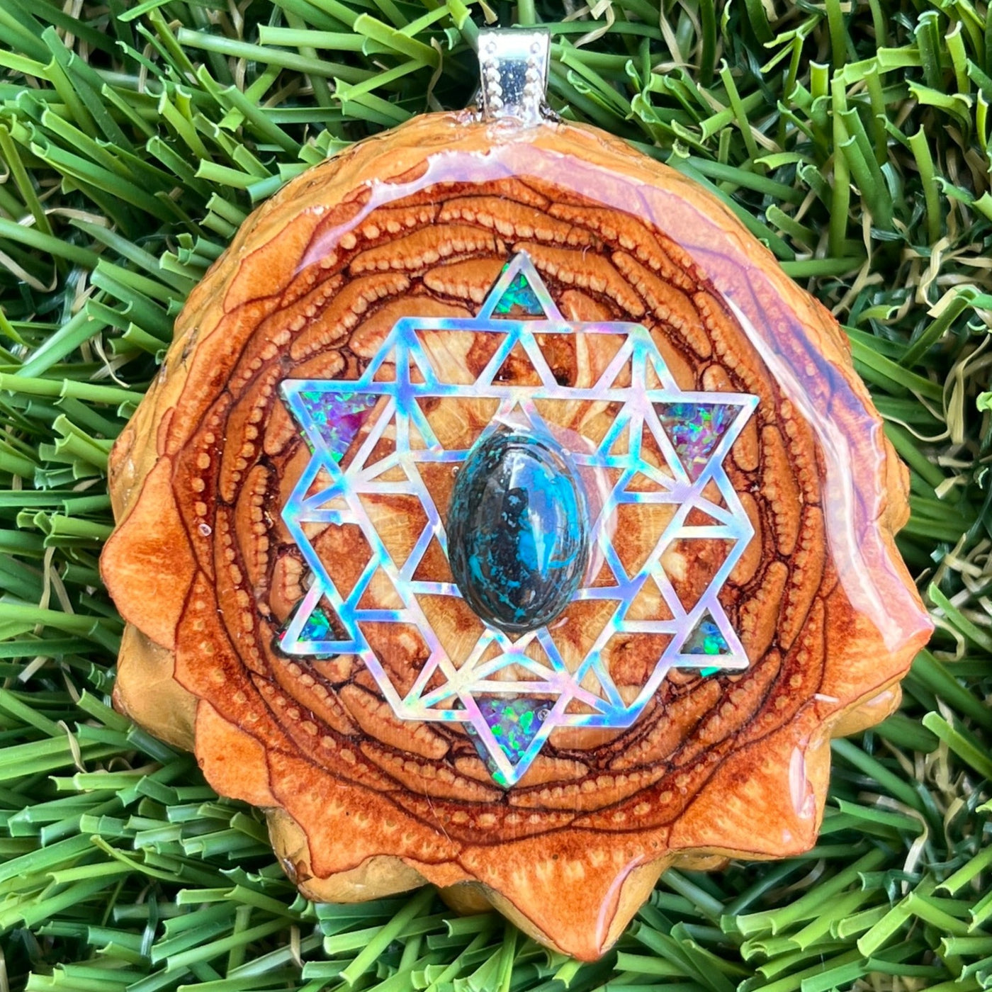 Chrysocolla & Crushed Opal with 64 Star Tetrahedron