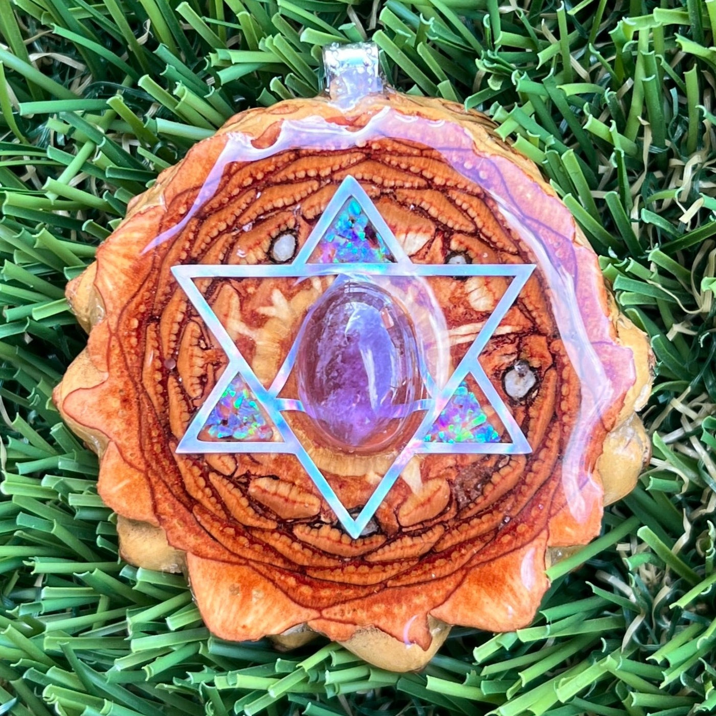 Amethyst & Crushed Opal with Merkaba