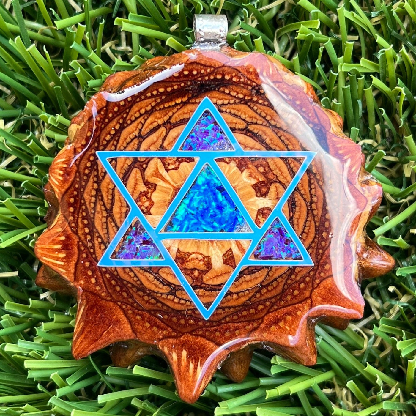 Crushed Opal with Merkaba