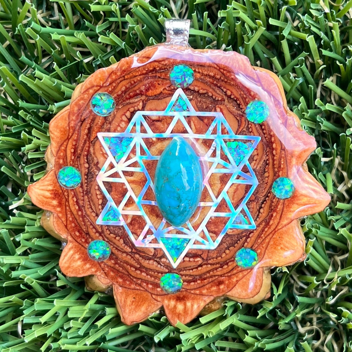 Chrysocolla & Crushed Opal with 64 Star Tetrahedron