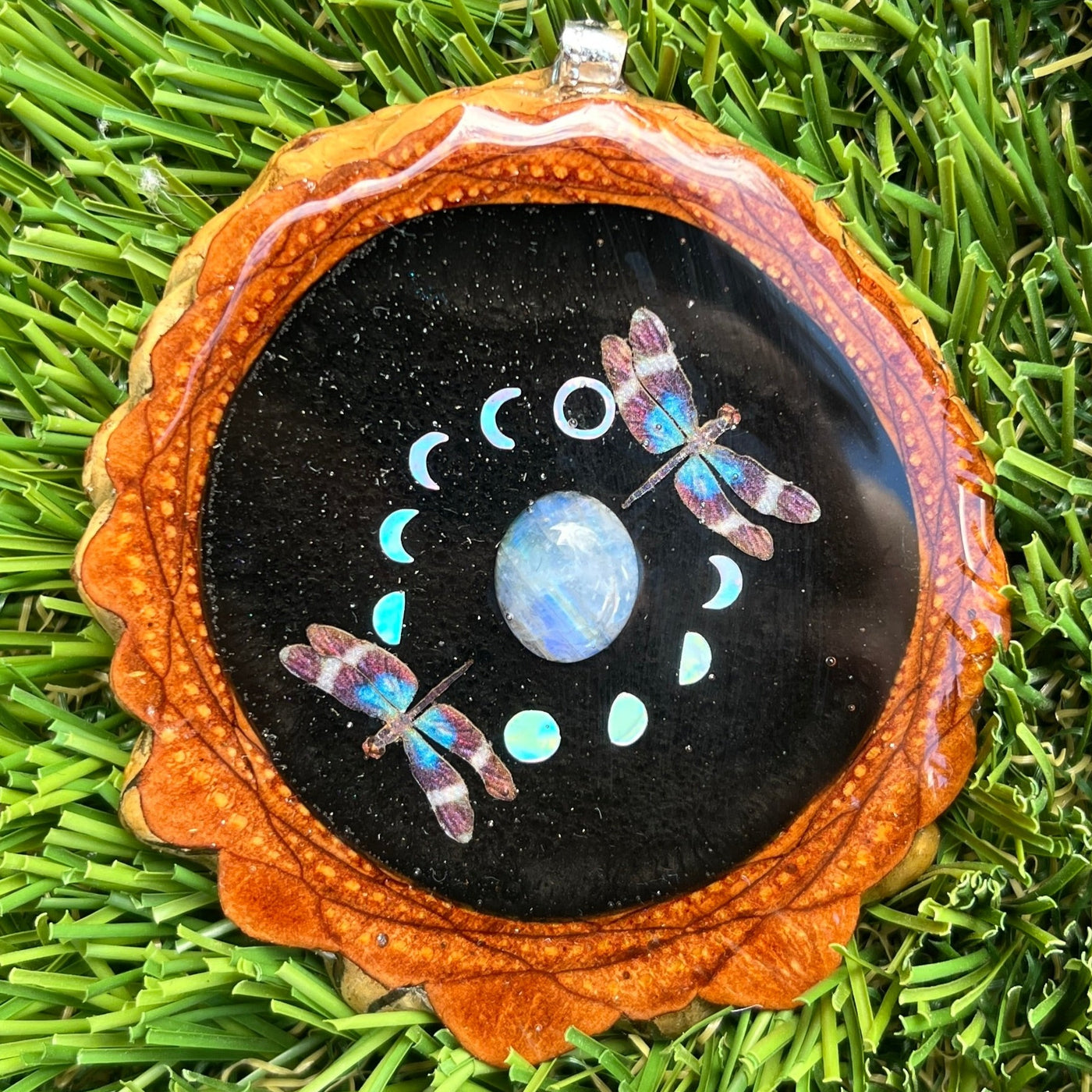 Night Sky with Moon Phases and Butterfly