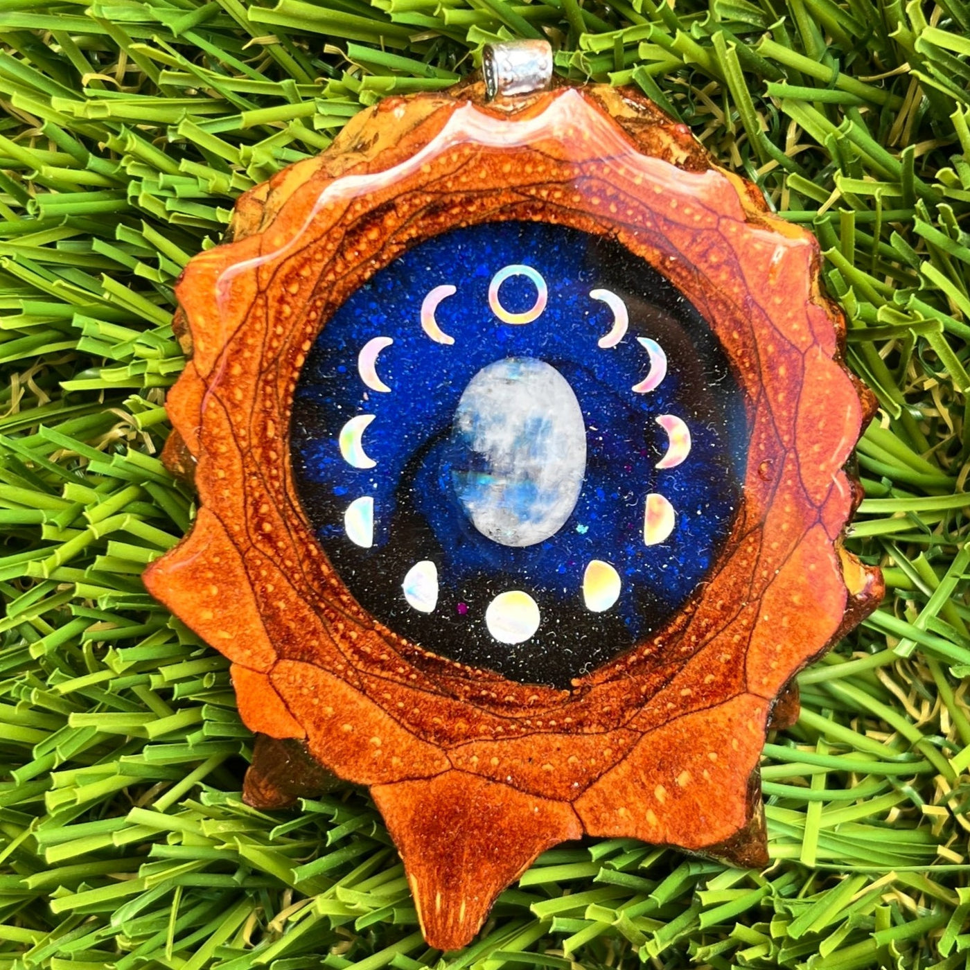 Night Sky with Moon Phases and Moonstone